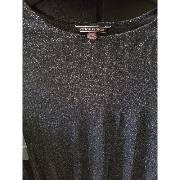 Victoria's Secret Black glitter sheer long sleeved shirt size xs - Picture 2 of 7